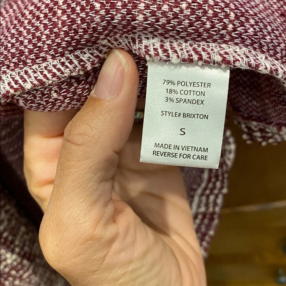 NWOT Dear Tweed Scarlett Burgandy and White Textured Jacket size small - Picture 5 of 6